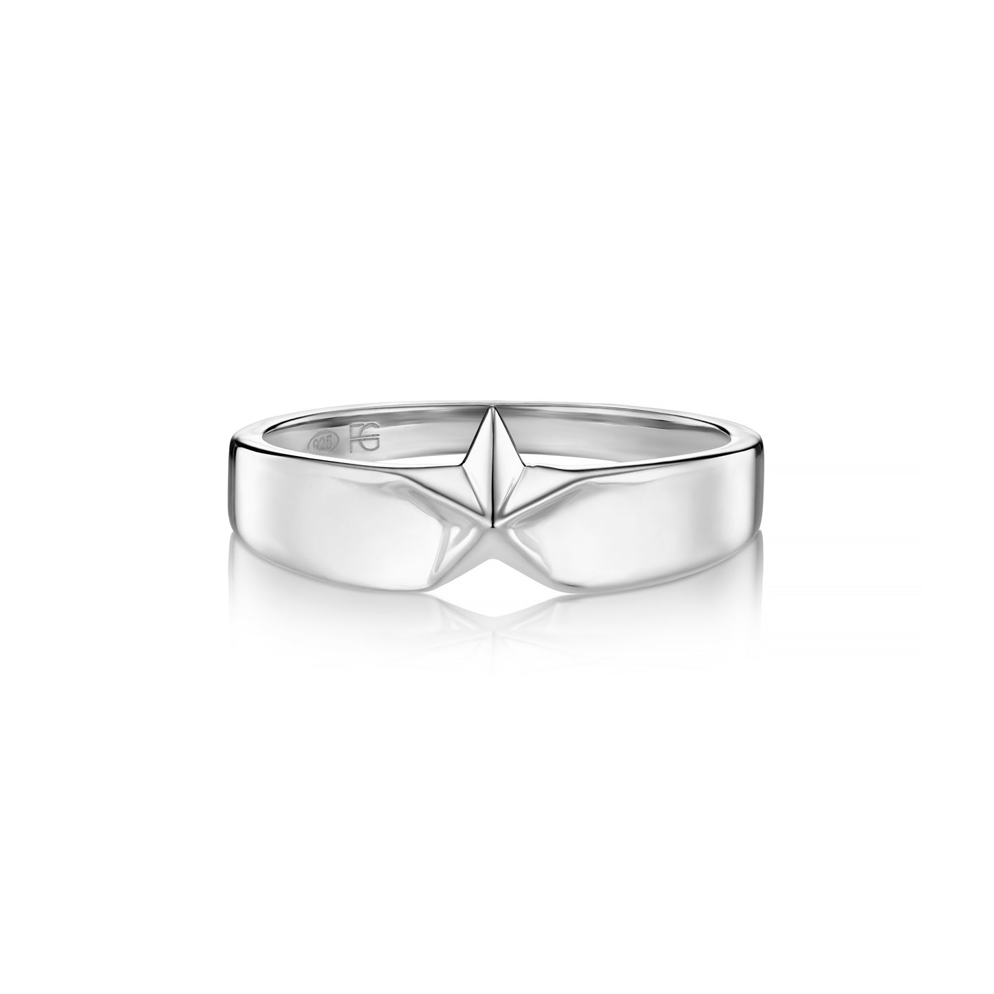 CELESTIAL 3D STAR RING IN STERLING SILVER