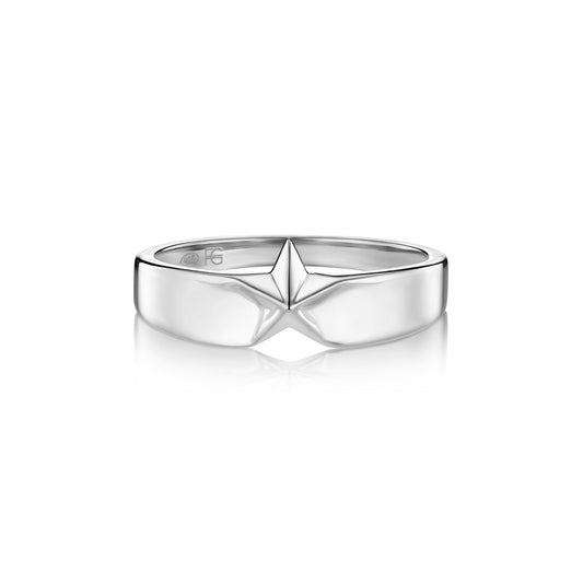 CELESTIAL 3D STAR RING IN STERLING SILVER