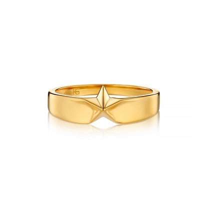 CELESTIAL 3D STAR RING IN GOLD VERMEIL