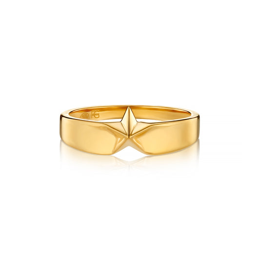 CELESTIAL 3D STAR RING IN GOLD VERMEIL