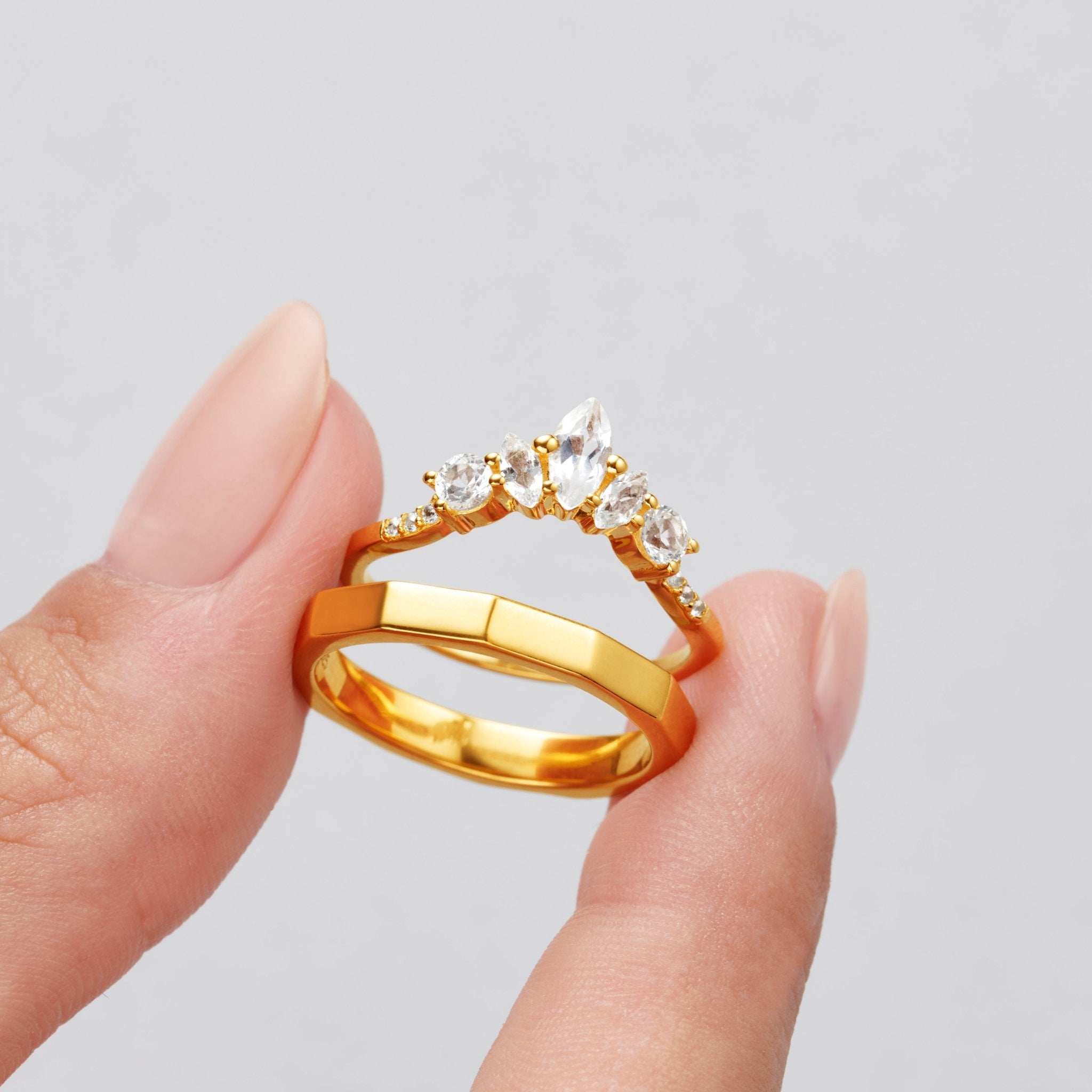 Gold vermeil hot sale stacking rings