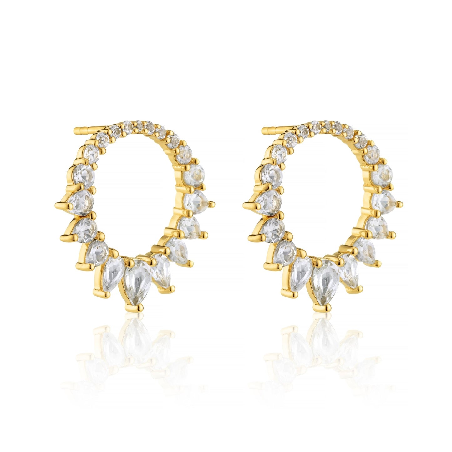 ICE QUEEN CIRCLE STUD EARRINGS IN GOLD VERMEIL - Fool's Gold Jewellery