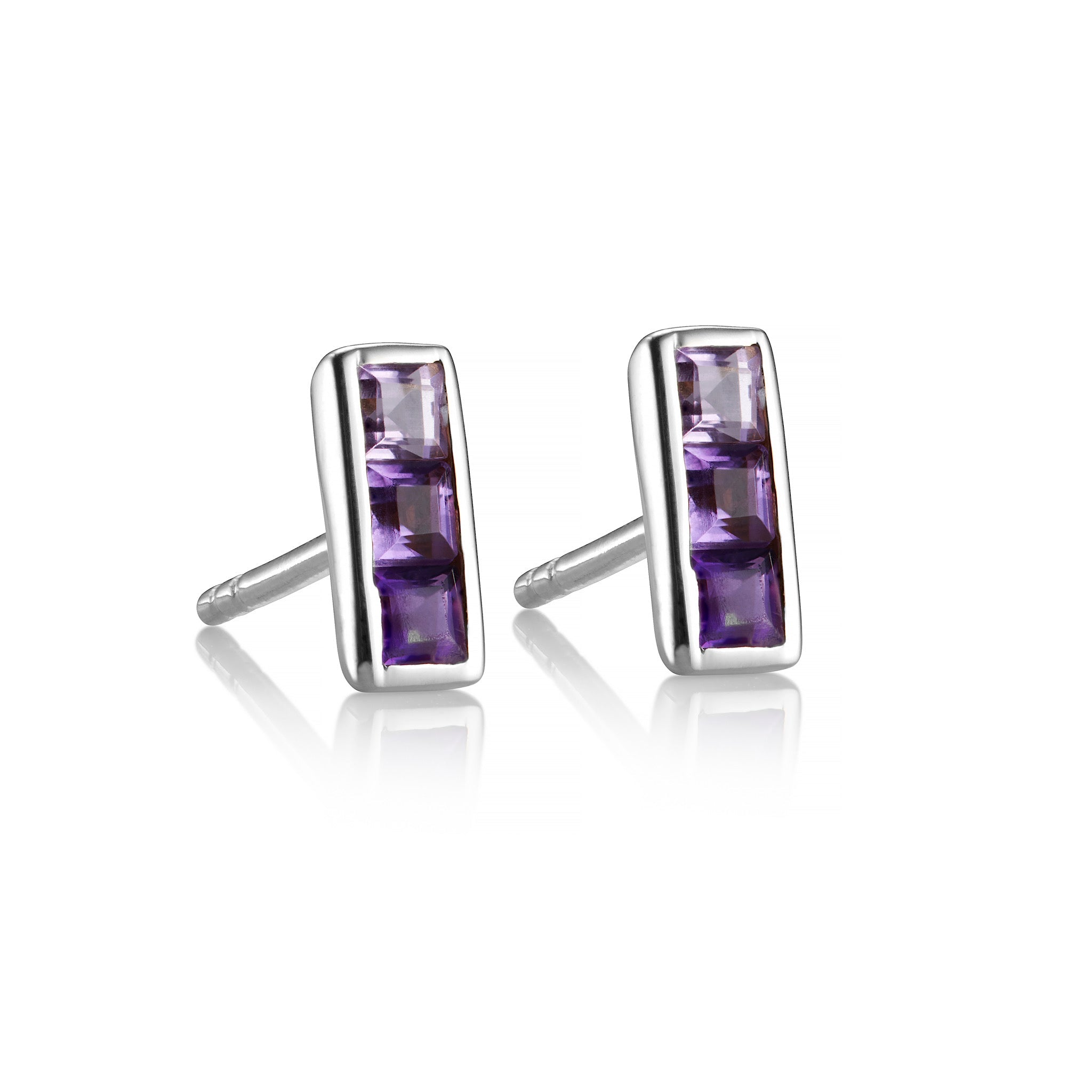 Sterling silver sale gemstone stud earrings